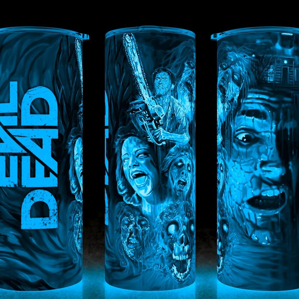 Glow in the Dark Evil Dead Ash Williams Retro SciFi Movie Cup Mug Tumbler